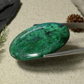 60.48캐럿 천연 다색 크리소콜라, 타원형 컷, 불투명체