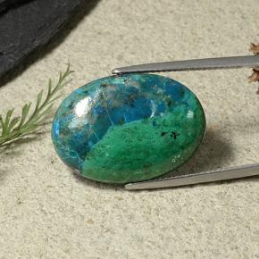 19.55캐럿 천연 다색 크리소콜라, 타원형 컷, 불투명체