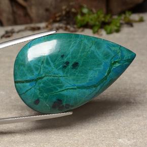 60.60캐럿 천연 다색 크리소콜라, 배 모양, 불투명체