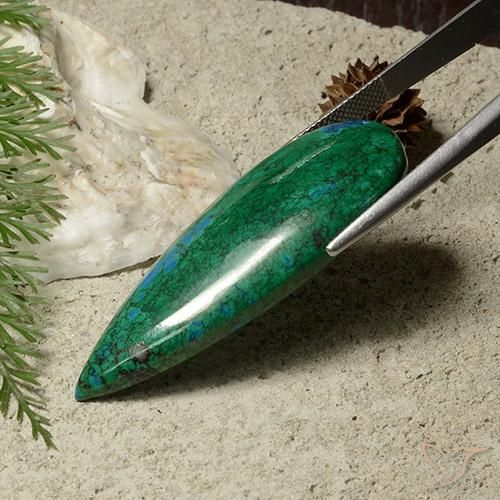 45.74캐럿 천연 다색 크리소콜라, 배 모양, 불투명체