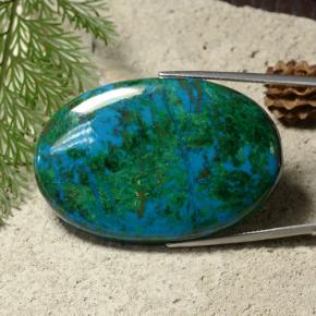 114.71캐럿 천연 다색 크리소콜라, 타원형 컷, 불투명체