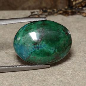 12.81캐럿 천연 멀티컬러 크리소콜라, 타원형 컷, 17.9×13.5 mm, 불투명체