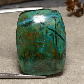 22.82캐럿 천연 다색 크리소콜라, 쿠션 컷, 불투명체