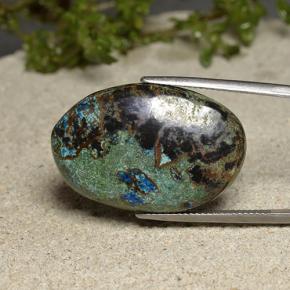 40.10캐럿 천연 다색 크리소콜라, 타원형 컷, 불투명체