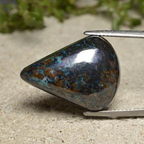 27.27캐럿 천연 다색 크리소콜라, 배 모양, 불투명체