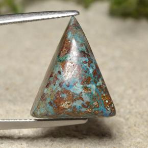 12.09캐럿 천연 다색 크리소콜라, 일조, 불투명체