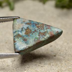 12.09캐럿 천연 다색 크리소콜라, 일조, 불투명체