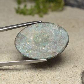 30.82캐럿 천연 다색 크리소콜라, 타원형 컷, 불투명체