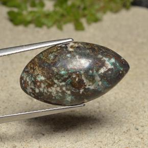 15.73캐럿 천연 다색 크리소콜라, 보석, 불투명체