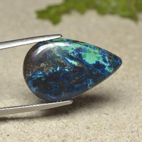 12.02캐럿 천연 다색 크리소콜라, 배 모양, 불투명체