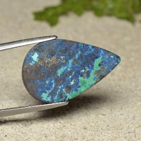 12.02캐럿 천연 다색 크리소콜라, 배 모양, 불투명체