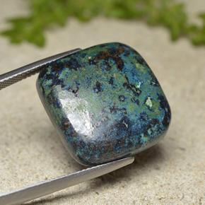 23.94캐럿 천연 멀티컬러 크리소콜라, 쿠션 컷, 20.1×19.7 mm, 불투명체
