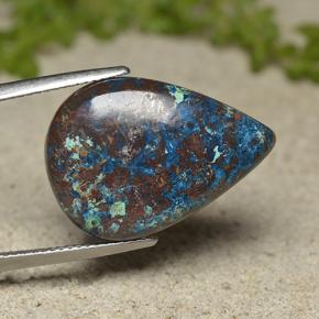 16.42캐럿 천연 멀티컬러 크리소콜라, 배 모양, 23×16.1 mm, 불투명체