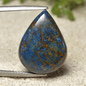 17.52캐럿 천연 다색 크리소콜라, 배 모양, 불투명체