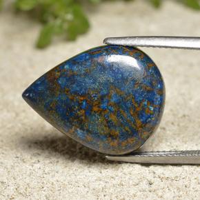 17.52캐럿 천연 다색 크리소콜라, 배 모양, 불투명체