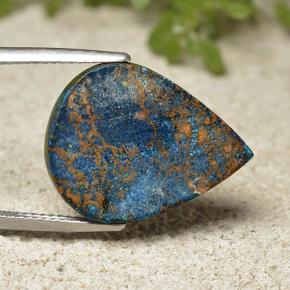 17.52캐럿 천연 다색 크리소콜라, 배 모양, 불투명체