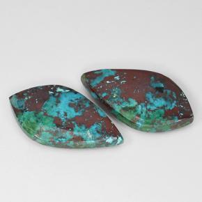 14.41캐럿 천연 멀티컬러 크리소콜라 보석, 멋진 모양, 23.8×12.9 mm, 불투명체