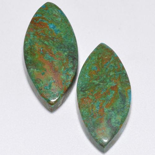 8.61캐럿 천연 멀티컬러 크리소콜라 보석, 마퀴즈, 19.2×8.7 mm, 불투명체