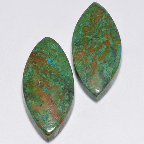 8.61캐럿 천연 멀티컬러 크리소콜라 보석, 마퀴즈, 19.2×8.7 mm, 불투명체