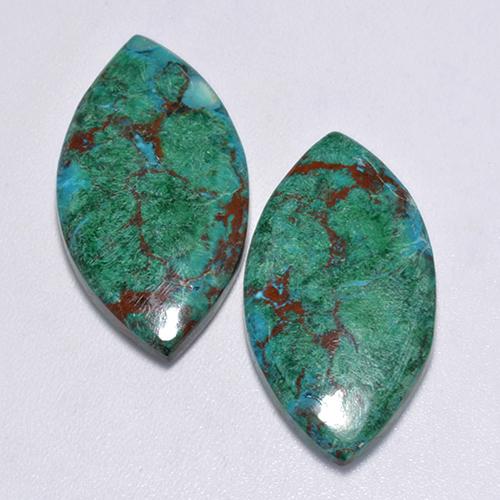 17.55캐럿 천연 다색 크리소콜라 보석, 보석, 불투명체