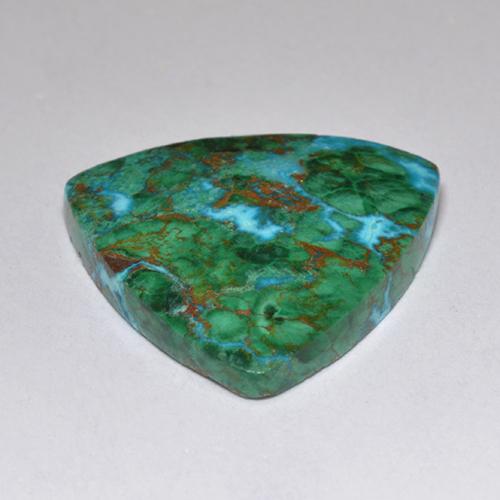 6.62캐럿 천연 멀티컬러 크리소콜라, 트릴리언, 16.3×16.3 mm, 불투명체