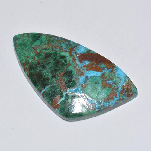 9.00캐럿 천연 멀티컬러 크리소콜라, 멋진 모양, 26.1×14.3 mm, 불투명체