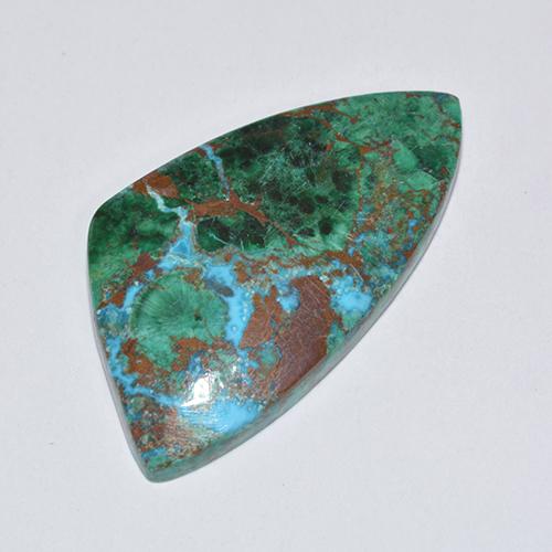 9.00캐럿 천연 멀티컬러 크리소콜라, 멋진 모양, 26.1×14.3 mm, 불투명체