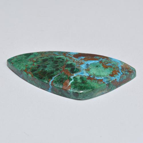 9.00캐럿 천연 멀티컬러 크리소콜라, 멋진 모양, 26.1×14.3 mm, 불투명체