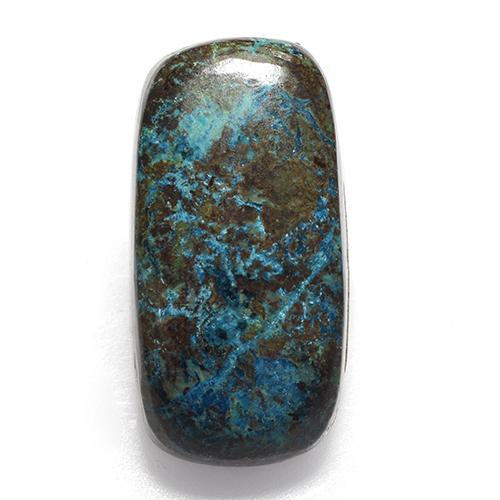 11.89캐럿 천연 멀티컬러 크리소콜라, 쿠션 컷, 20.8×10.7 mm, 불투명체