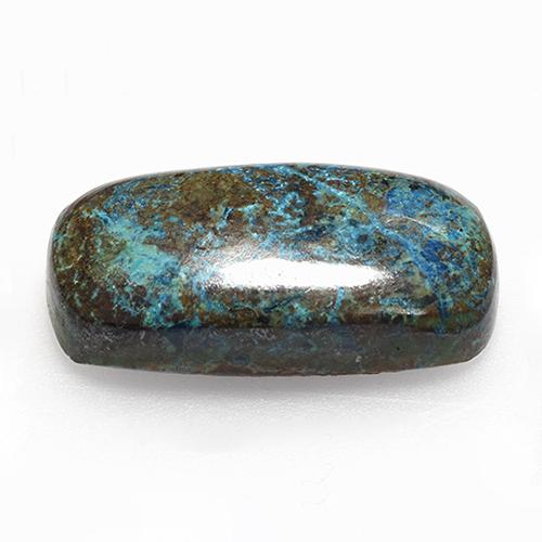 11.89캐럿 천연 멀티컬러 크리소콜라, 쿠션 컷, 20.8×10.7 mm, 불투명체
