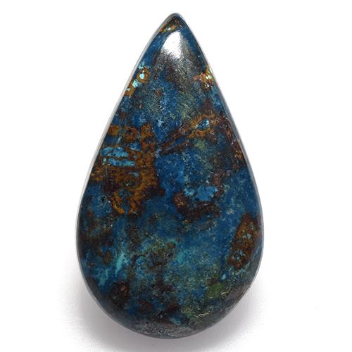 16.67캐럿 천연 멀티컬러 크리소콜라, 배 모양, 25.2×14.6 mm, 불투명체