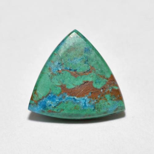 2.07캐럿 천연 멀티컬러 크리소콜라, 트릴리언, 11.2×10.4 mm, 불투명체