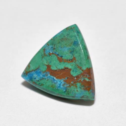 2.07캐럿 천연 멀티컬러 크리소콜라, 트릴리언, 11.2×10.4 mm, 불투명체