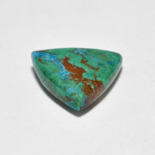 2.07캐럿 천연 멀티컬러 크리소콜라, 트릴리언, 11.2×10.4 mm, 불투명체