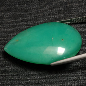 50.20캐럿 천연 그린 크리소프레이즈, 배 모양, 36.6×24.5 mm, 불투명체