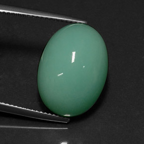 14.08캐럿 천연 그린 크리소프레이즈, 타원형 컷, 18.1×13 mm, 불투명체