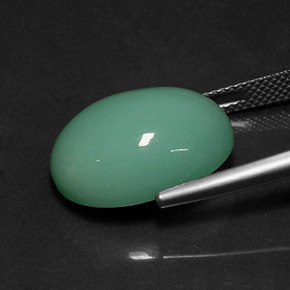 14.08캐럿 천연 그린 크리소프레이즈, 타원형 컷, 18.1×13 mm, 불투명체