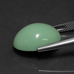 12.08캐럿 천연 녹색 크리소프레이즈, 타원형 컷, 불투명체