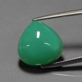 13.48캐럿 천연 그린 크리소프레이즈, 배 모양, 16.1×16 mm, 불투명체