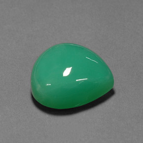 13.48캐럿 천연 그린 크리소프레이즈, 배 모양, 16.1×16 mm, 불투명체