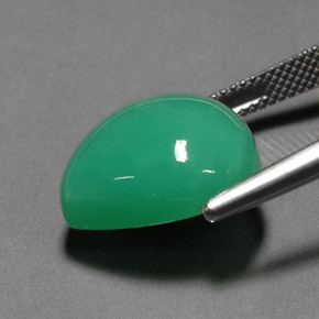13.48캐럿 천연 그린 크리소프레이즈, 배 모양, 16.1×16 mm, 불투명체
