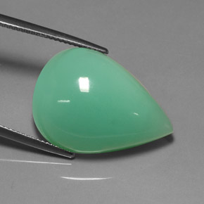 21.89캐럿 천연 그린 크리소프레이즈, 배 모양, 24.1×17.5 mm, 투명한