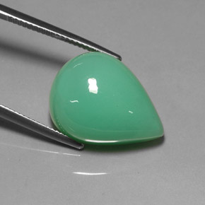 17.50캐럿 천연 그린 크리소프레이즈, 배 모양, 20.1×15.1 mm, 투명한