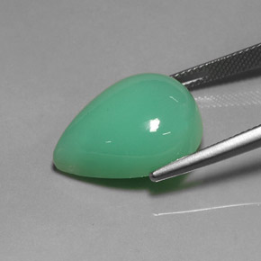 17.50캐럿 천연 그린 크리소프레이즈, 배 모양, 20.1×15.1 mm, 투명한