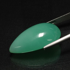 29.44캐럿 천연 녹색 크리소프레이즈, 배 모양, 투명한