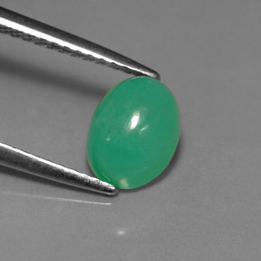 1.67캐럿 천연 그린 크리소프레이즈, 타원형 컷, 7.9×6 mm, 투명한
