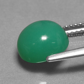 3.24캐럿 천연 그린 크리소프레이즈, 타원형 컷, 9×8.1 mm, 투명한