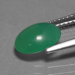 1.55캐럿 천연 그린 크리소프레이즈, 타원형 컷, 9×7.1 mm, 투명한