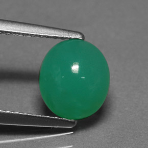 1.76캐럿 천연 그린 크리소프레이즈, 타원형 컷, 8×7.1 mm, 투명한