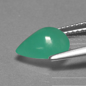 1.62캐럿 천연 그린 크리소프레이즈, 배 모양, 9.6×7.4 mm, 투명한